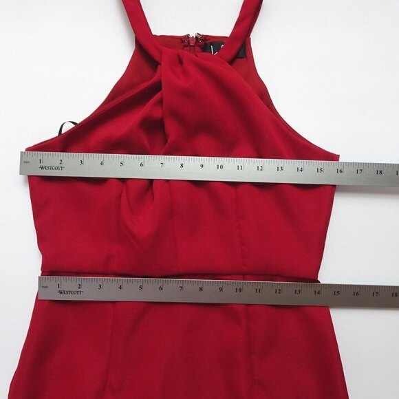 Lulu's Twist Halter Skater Mini Dress Sleeveless Cocktail Party Prom Maroon M - Picture 11 of 12